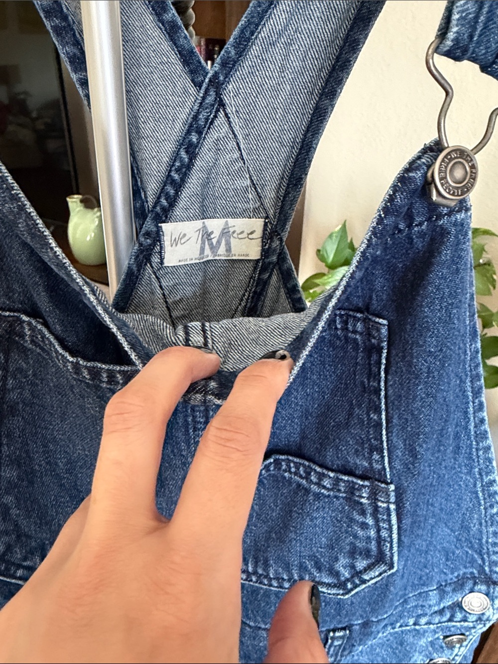 We The Free Dark Blue Denim Overalls